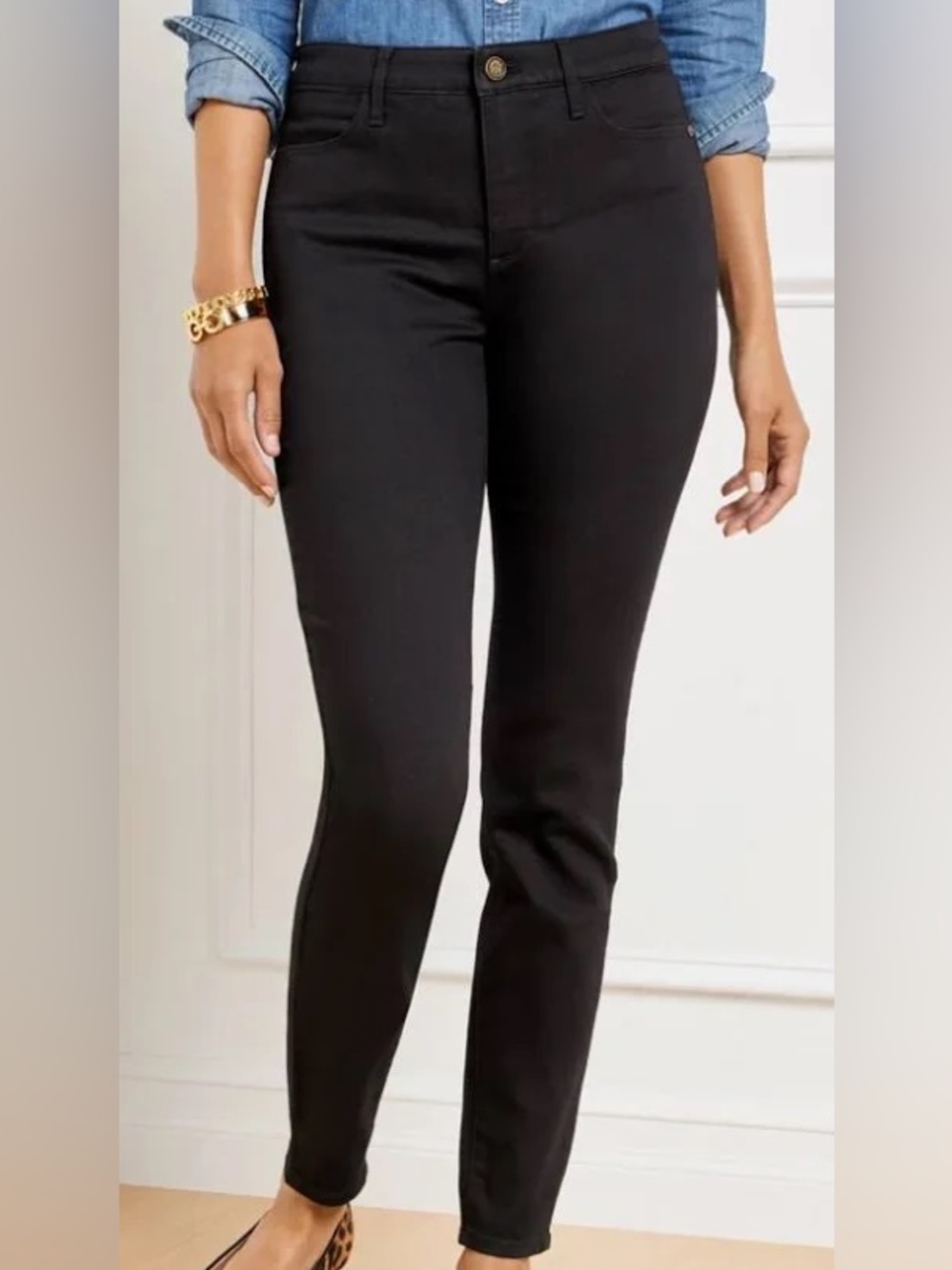 *TALBOTS* Black Simply Flattering Collection Jegging Skinny Leg Pant Jeans Sz 12 - Picture 2 of 8